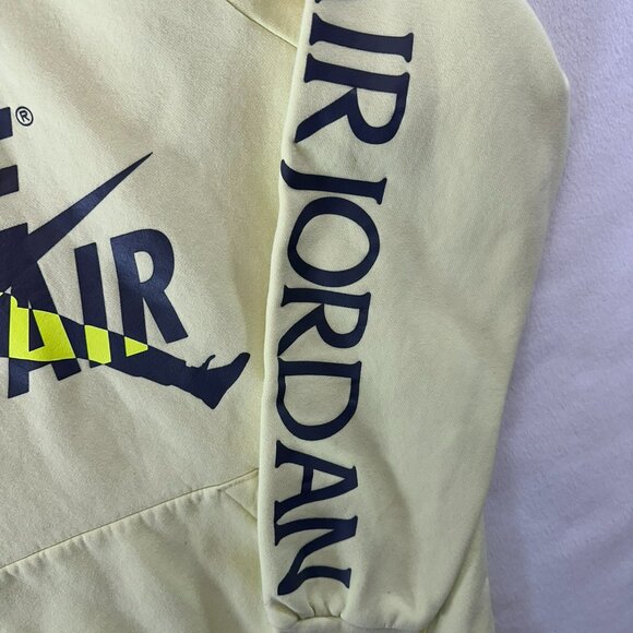 Nike Air Jordan Jumpman Logo Neon Yellow Pullover Hoodie Men's Size Medium - Picture 4 of 9